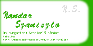 nandor szaniszlo business card